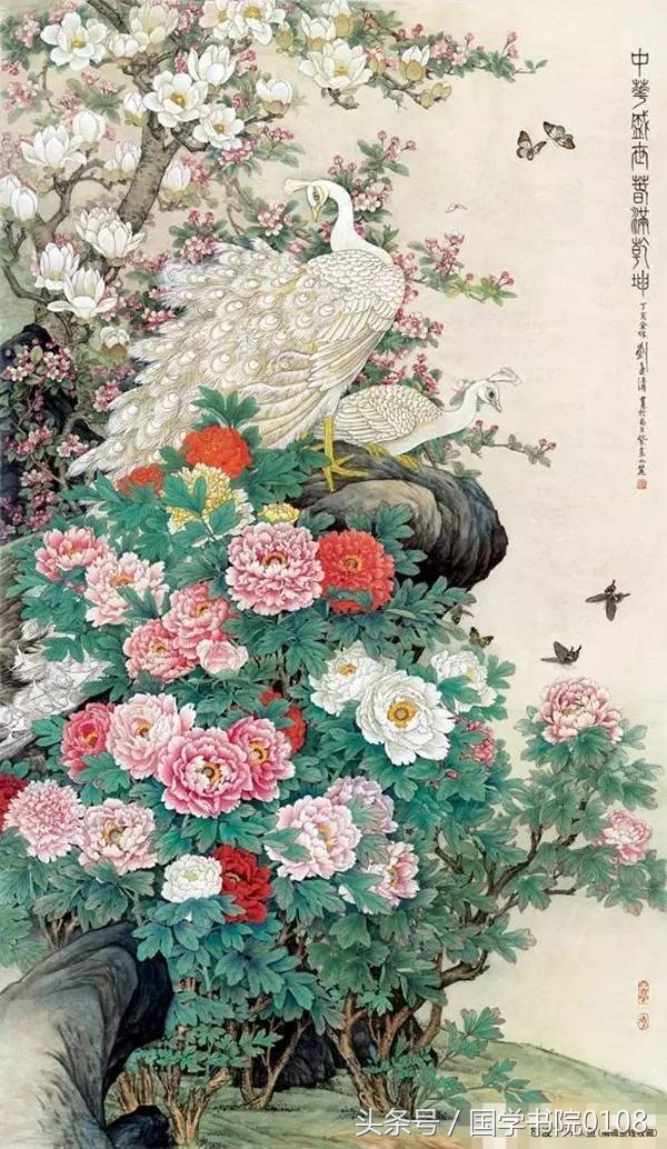 栩栩如生牡丹国画,国画牡丹图是经典