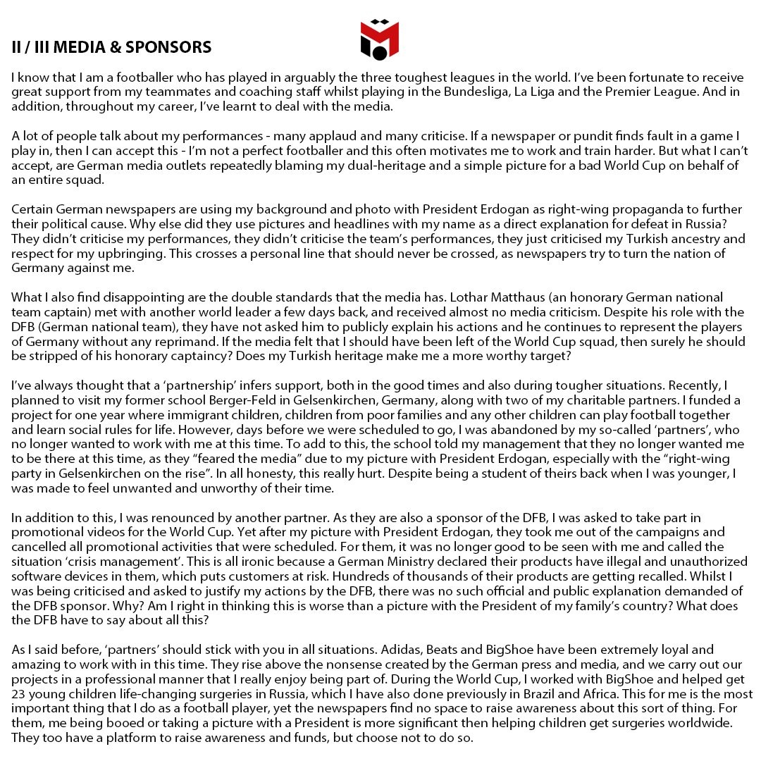 厄齐尔退出德国队新闻,厄齐尔对德国的评价