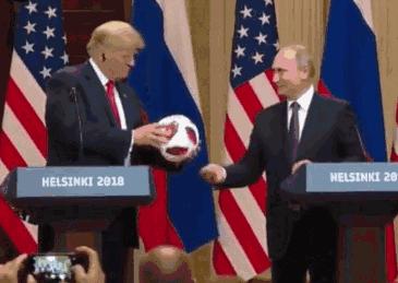 特朗普普京足球,普京送特朗普足球