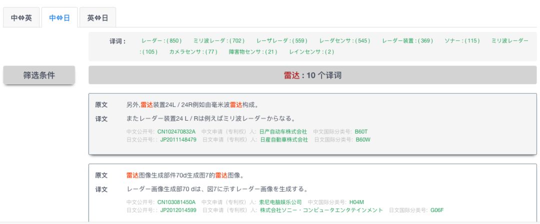 一款集「专利机器翻译和专利词典」的综合服务平台“AIpatent”