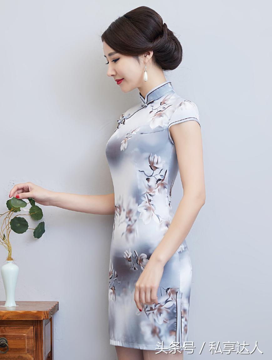 丝绒旗袍裙高端大气上档次年轻人,不骗你连衣裙再美不如旗袍有气质