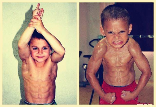 世界上最强壮健美小男孩,世界上最强壮的三个小孩肌肉暴涨