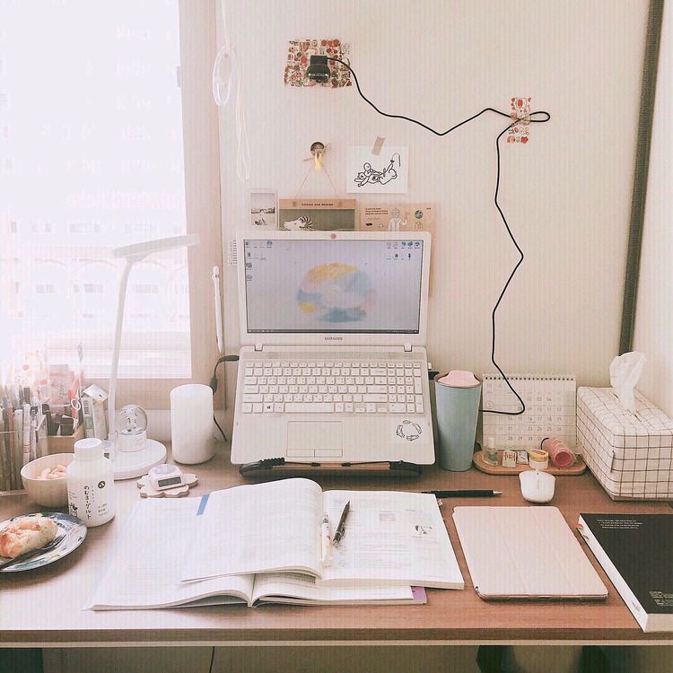 ins风书桌收纳,整理书桌ins风改造图片