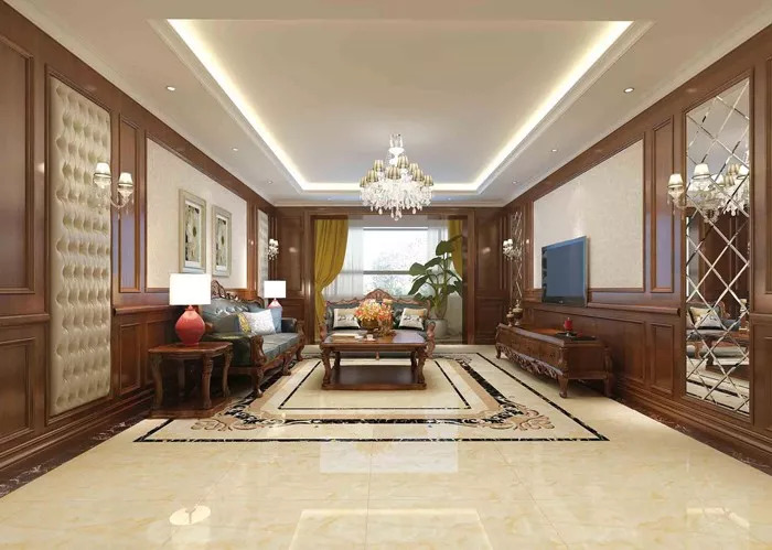 圆茶几拼花,客厅茶几瓷砖拼花效果图