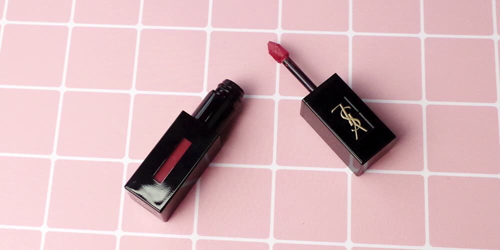 黄皮ysl黑管唇釉测评,ysl圣罗兰黑管水光唇釉617豆沙
