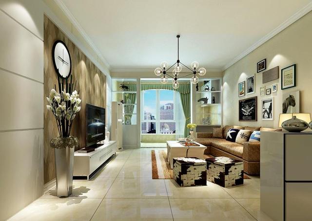 134平现代简约风格，使用搁板提高收纳和装饰性，大气时尚