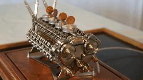 牛人制作32缸发动机,w32迷你发动机diy过程