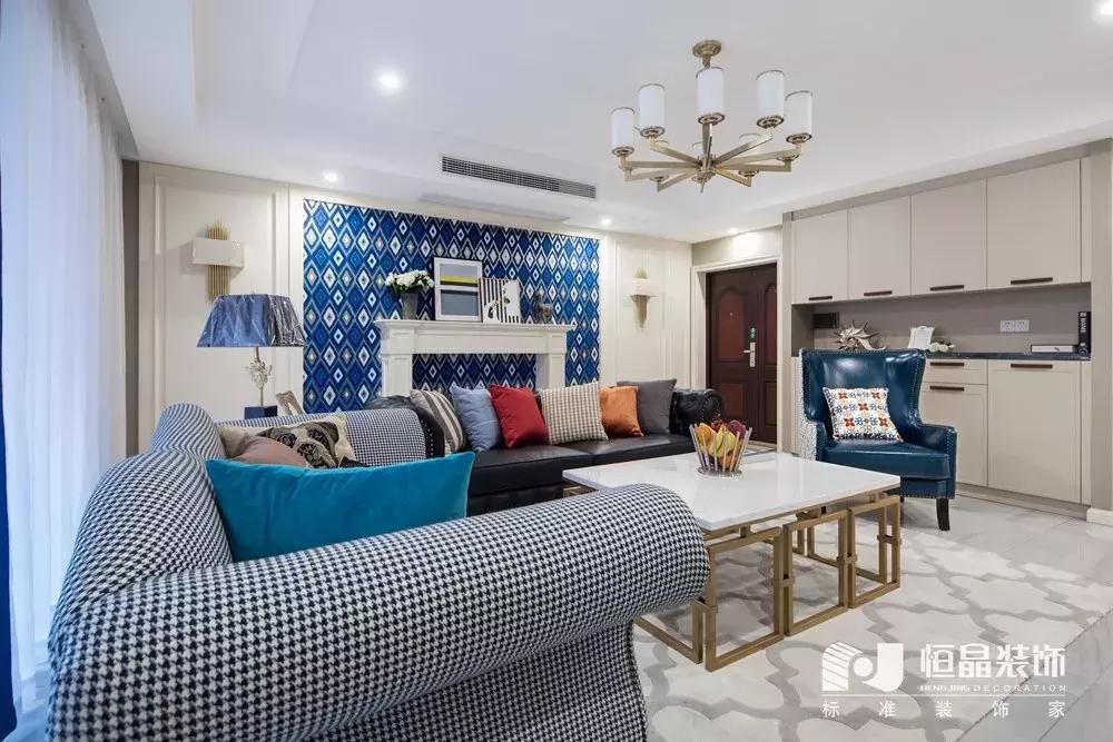 130现代美式,美式现代轻奢风小户型110