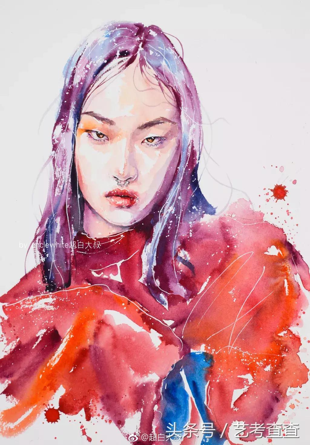 非常简单的水彩人物画法,简单的水彩小插画