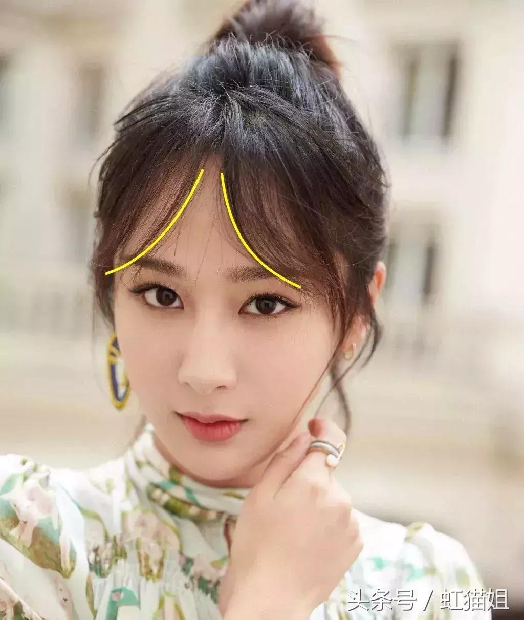 适合圆脸显年轻的齐刘海造型,剪个刘海换个人发朋友圈