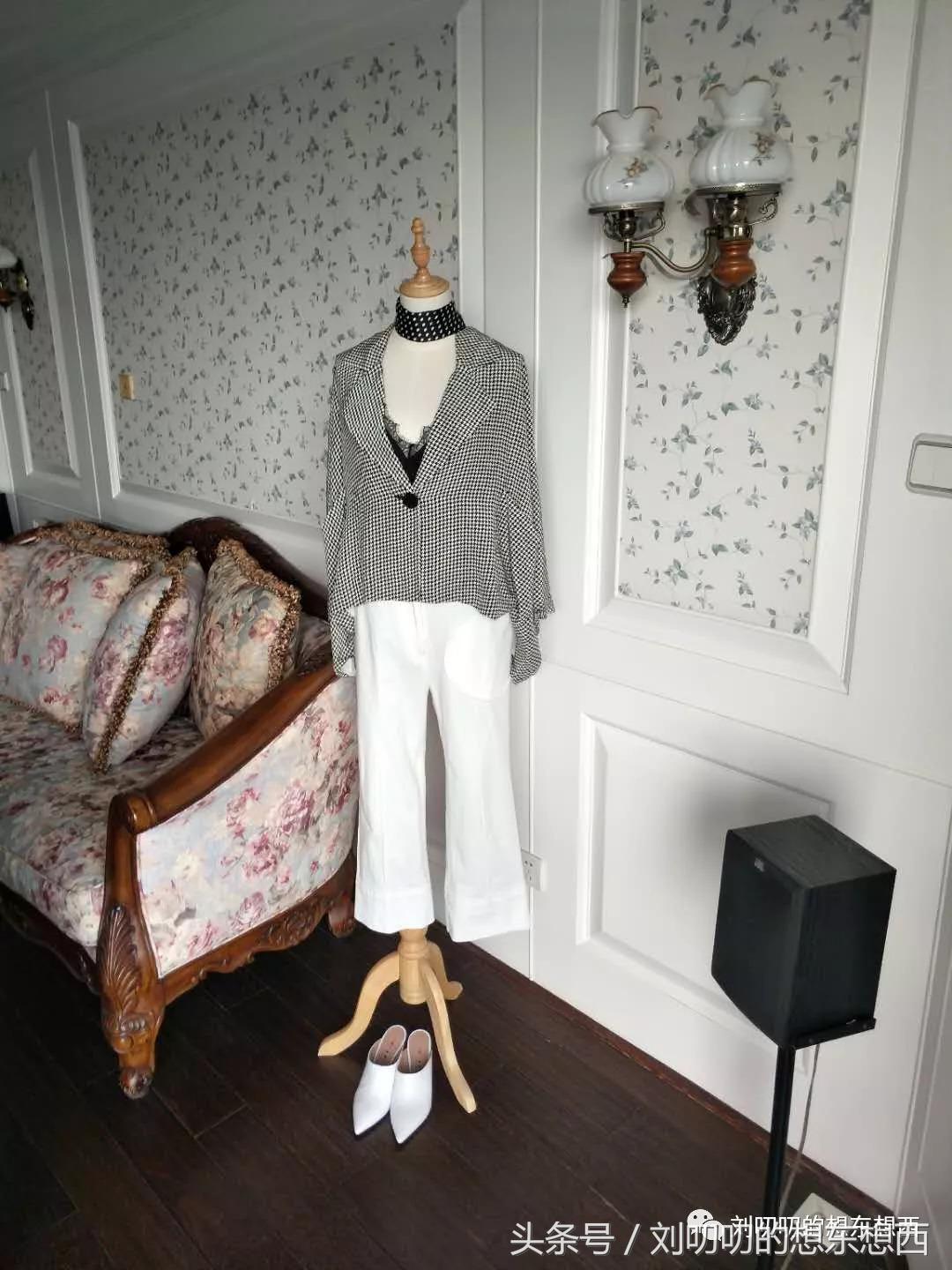 千鸟格套装现实穿搭,时尚千鸟格两件套