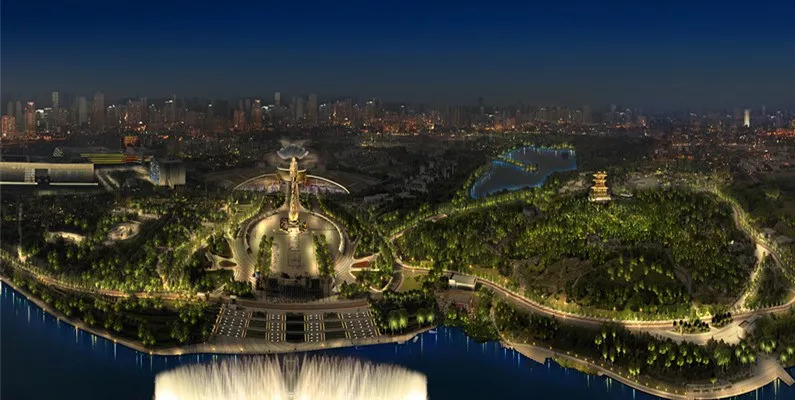 唐山南湖4a景区灯光秀,唐山市南湖国庆灯光秀