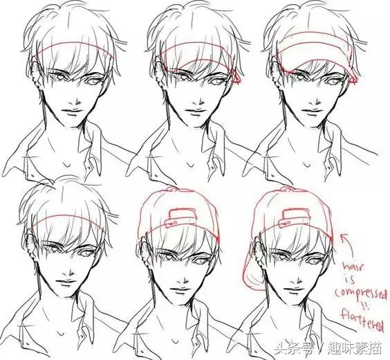 素描帽子正面的画法,回族男子的帽子画法