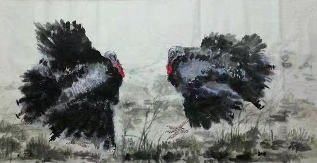 国画大公鸡怎么画分解视频,国画动物大公鸡怎么画