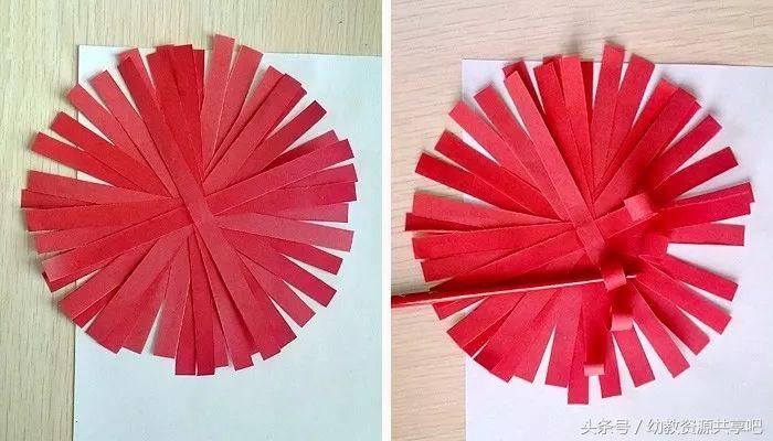 用彩色纸条制作手工卡纸,超简单卡纸手工特别好看