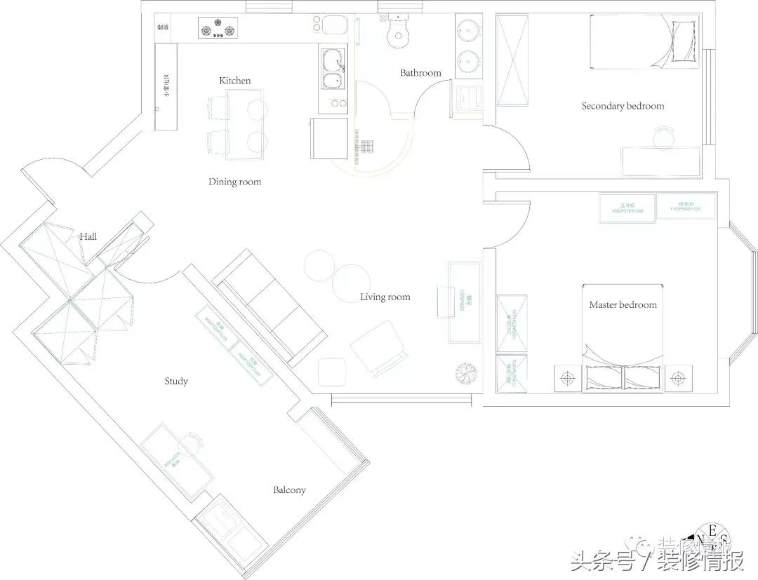 厨房是斜的怎么设计,楼中楼的大厨房大餐厅的设计