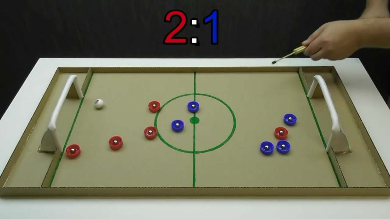 怎么做足球桌面游戏,足球游戏机手工简单易学