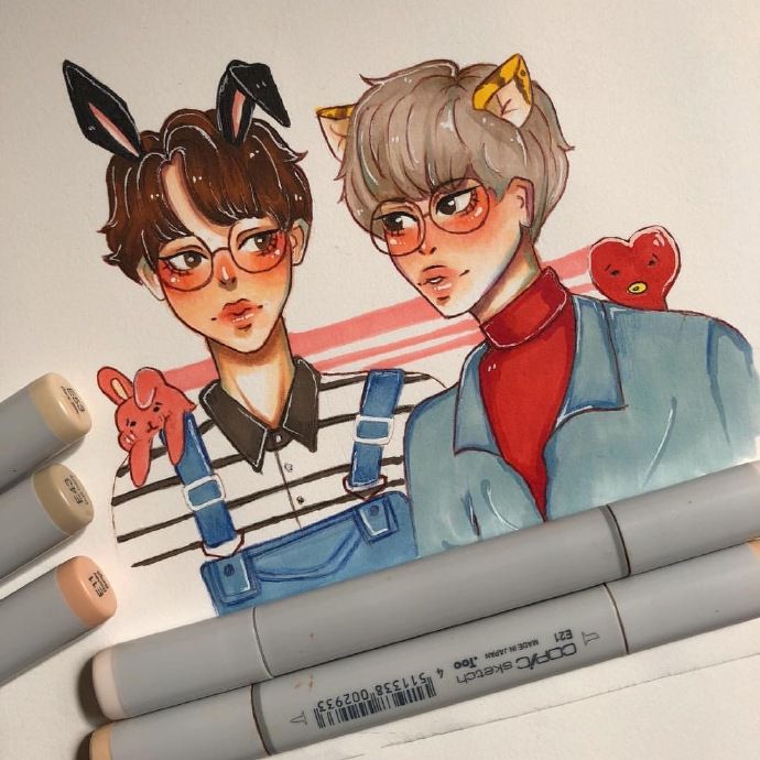 马克笔绘画动漫人物图,画画动漫人物马克笔手绘教程古风