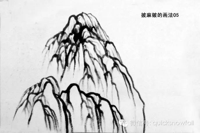 山水画斧劈皴山石画法,阿金山水画技法山石画法
