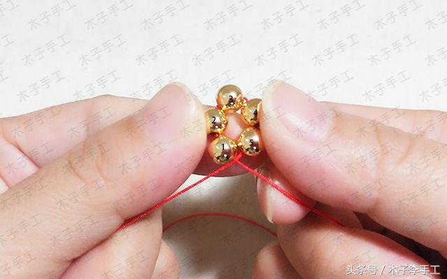 用金珠子编的项链绳,用绳子串的黄金项链