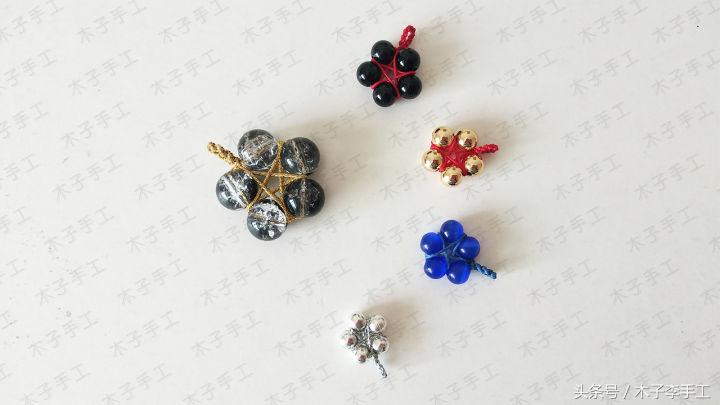 用金珠子编的项链绳,用绳子串的黄金项链