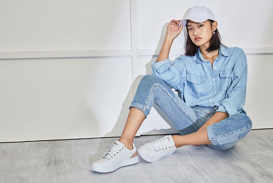 板鞋显腿瘦长,长腿板鞋