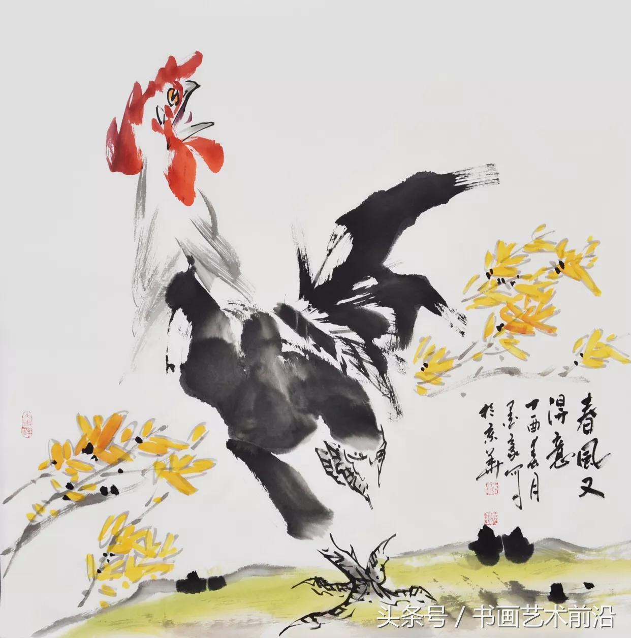 独具一格写意人物毛笔画,墨豪画鸡独具一格