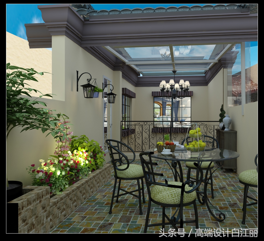 上叠墅露台装修效果图,上山间别墅装修效果图