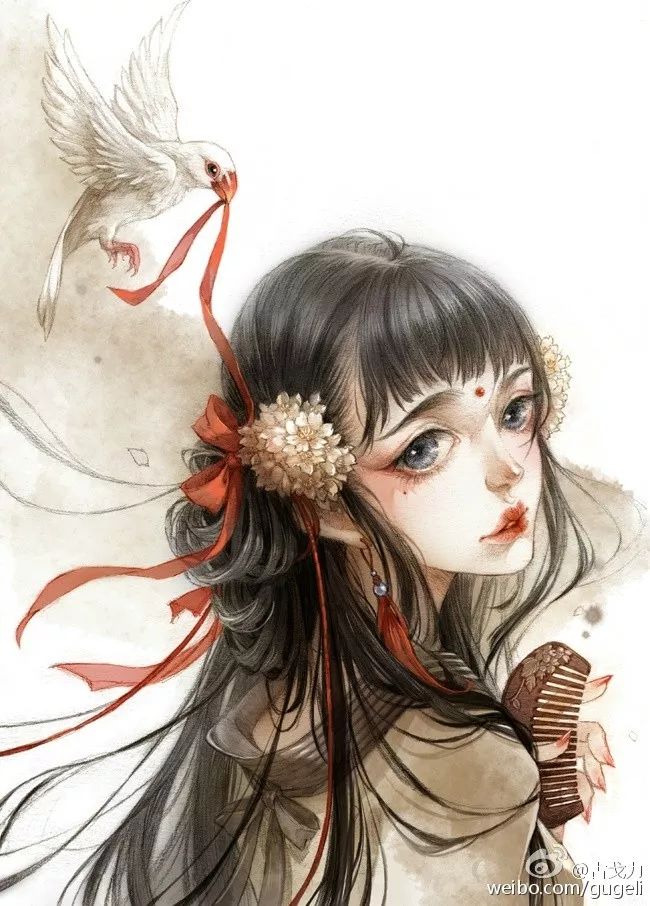 特别惊艳的古风美人画稿,惊艳古风美人手绘