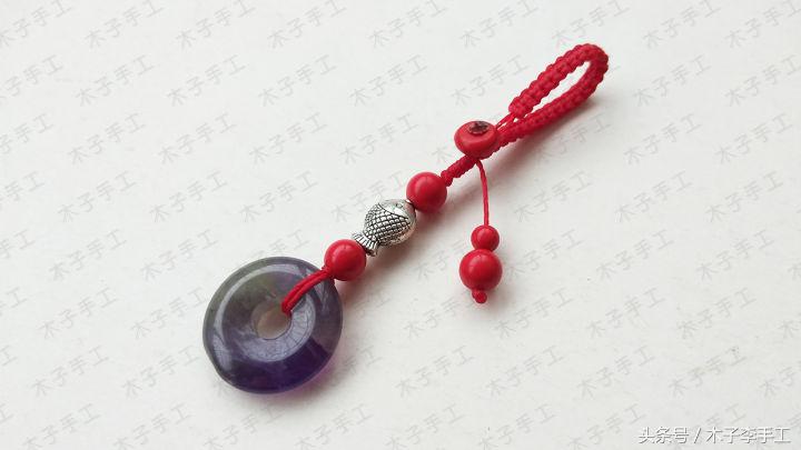 钥匙挂绳编织教程加银平安扣,怎么编织平安扣挂绳