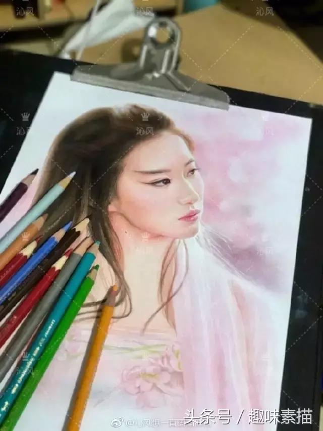 赵丽颖彩铅手绘清晰,赵丽颖彩铅画教程简单