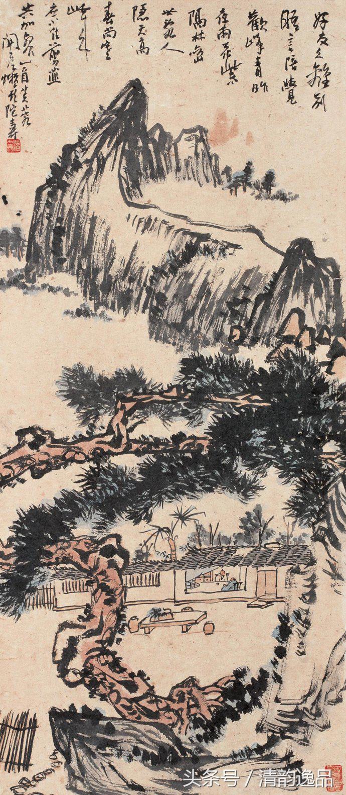 潘天寿花鸟真迹一百幅大赏,潘天寿山水画名作欣赏