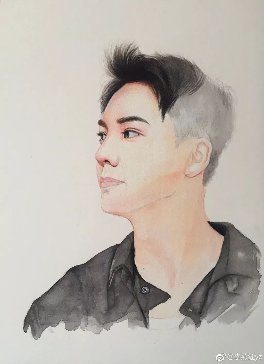 蔡徐坤的蓝玫瑰彩铅简笔画,彩铅画蔡徐坤蓝玫瑰