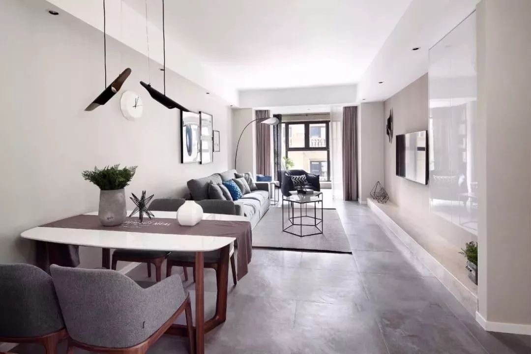 灰色哑光地砖800*800铺贴效果,暖灰色地砖装修效果图现代简约