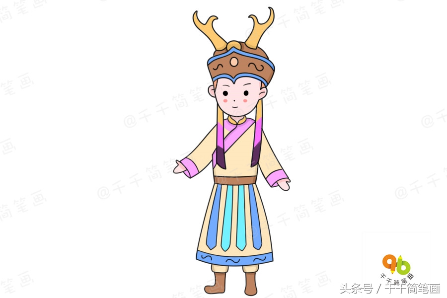 少数民族服饰简笔画超简单,广西少数民族服饰简笔画