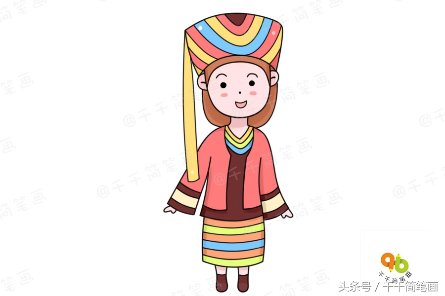 少数民族服饰简笔画超简单,广西少数民族服饰简笔画