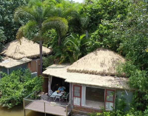 藏在河源爱心岛上的温泉民宿，巴厘岛风情小别墅，私家泡池，惊艳