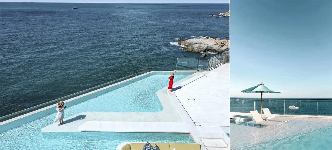 夏日泳池风景,夏日玩水胜地无边际泳池