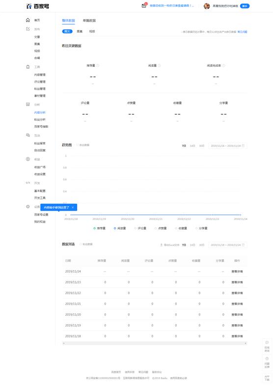 西瓜号、百家号、B站创作中心竞品分析