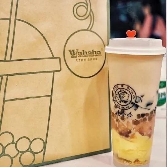 娃哈哈奶茶百香果奶茶,娃哈哈奶茶标记