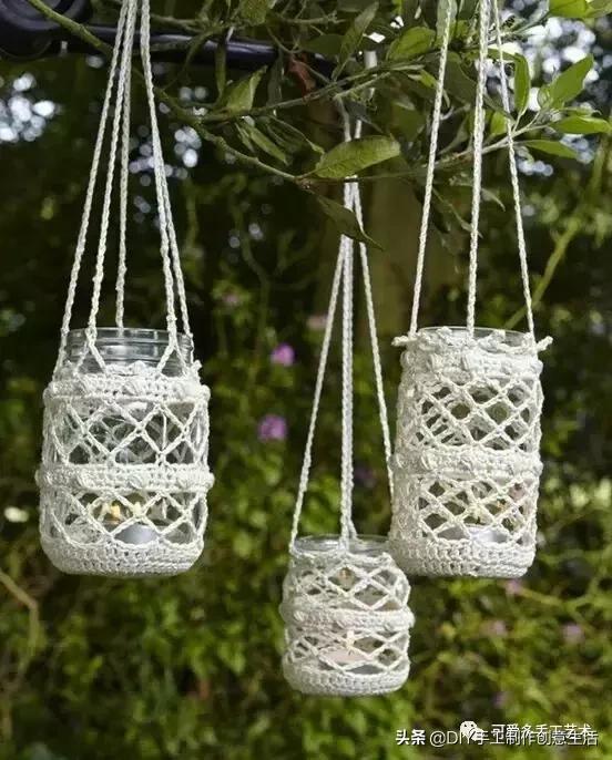 旧瓶子改花瓶套的钩法,旧玻璃瓶编织教程