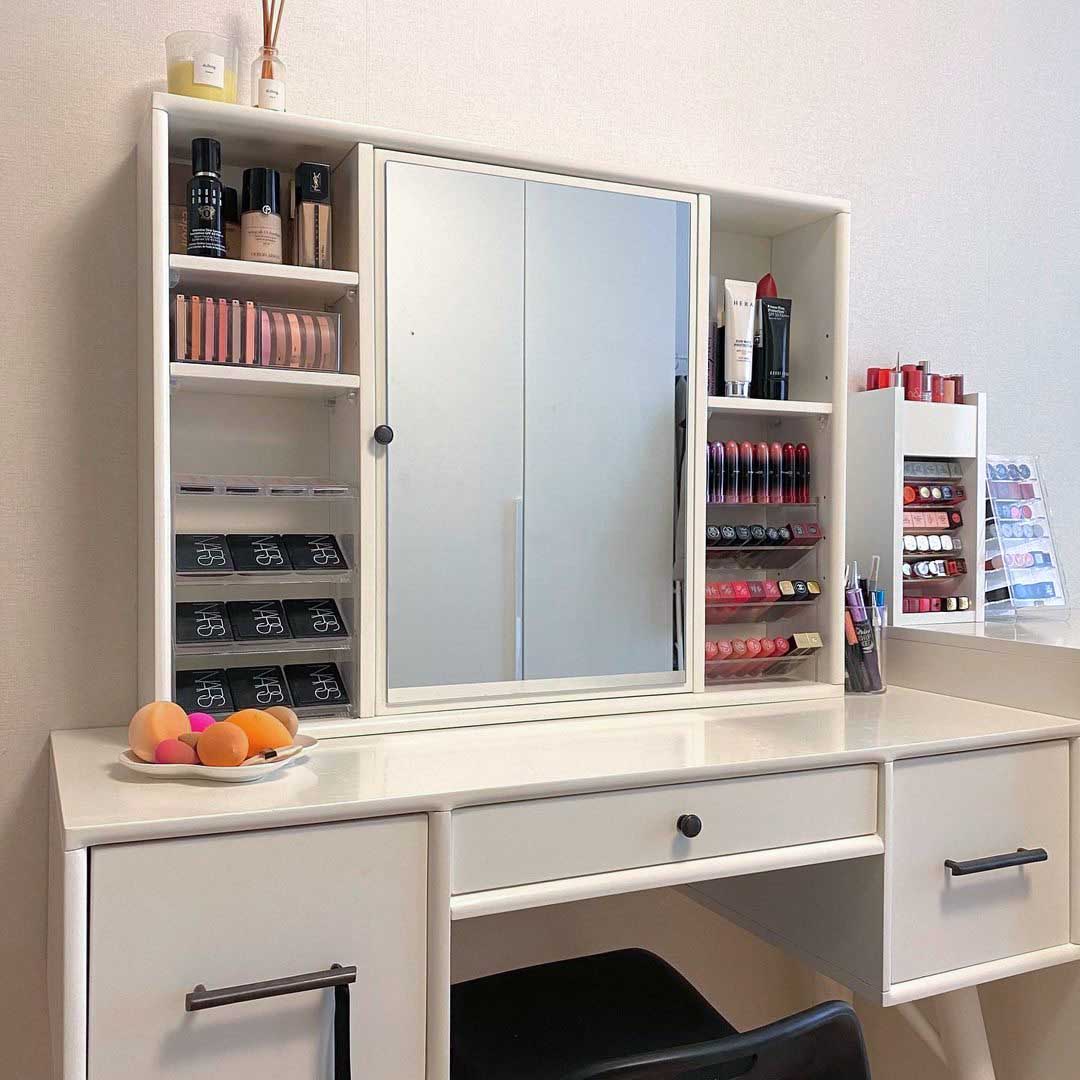 小姐姐沉浸式收纳化妆品,韩国小姐姐化妆品