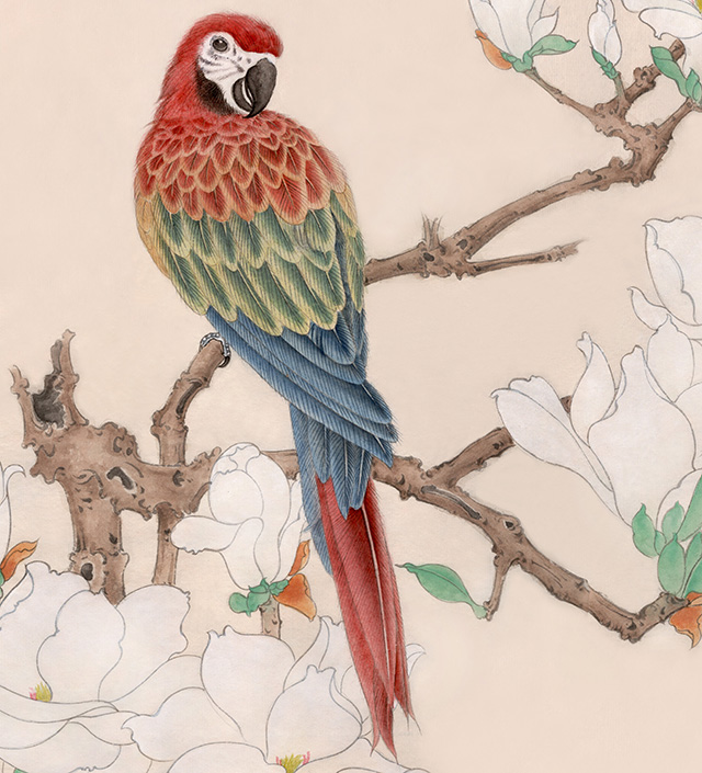 水仙花国画花鸟画图片欣赏,中国画花鸟画背景图片大全