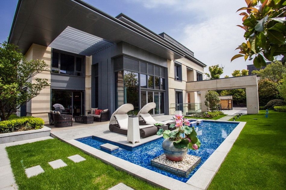 省钱又好看的100平庭院设计,别墅庭院宽8米长11米庭院设计