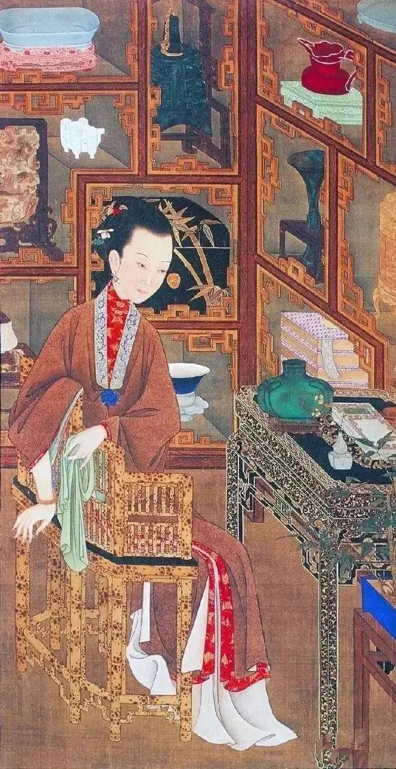 清代画作美人图,清代宫廷画家十二美人图