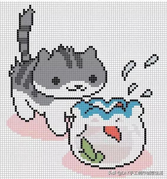 各种小猫的钩织教程,小猫身体和腿的钩织教程