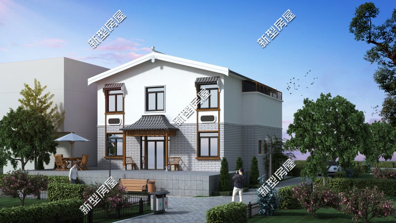 18米宽10米进深双拼两层别墅图纸,农村两层别墅怎么建