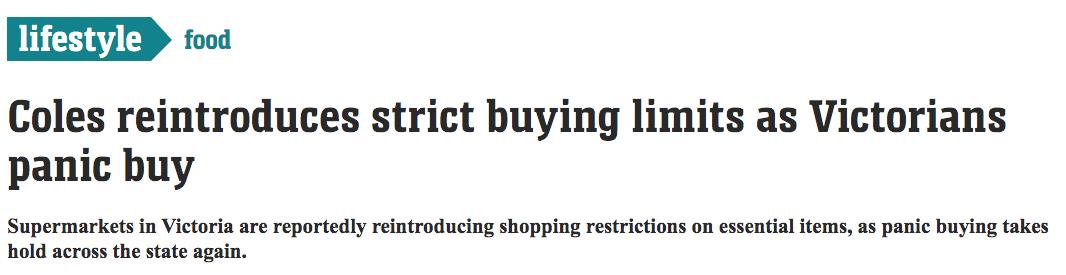 ColesWoolies重启限购令！澳人又双开始恐慌性购买，货架被搬空