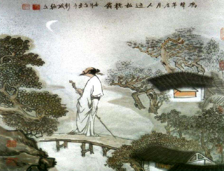 鸡声茅店月人迹板桥霜意境画面,关于鸡声茅店月的古诗