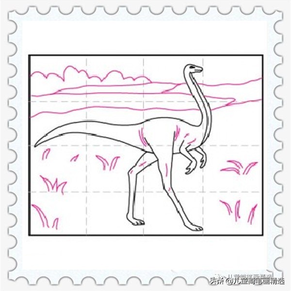 简笔画100个恐龙9-10岁,恐龙化石简笔画步骤